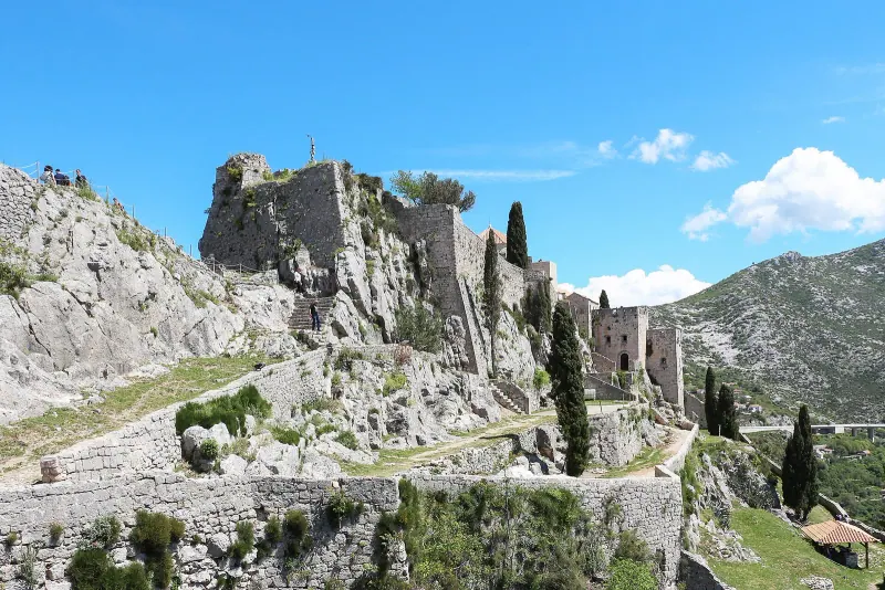 Klis fortress on the ridge above Split