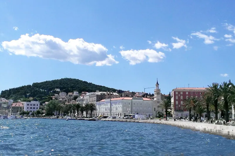 The Riva waterfront of Split under Marjan hill