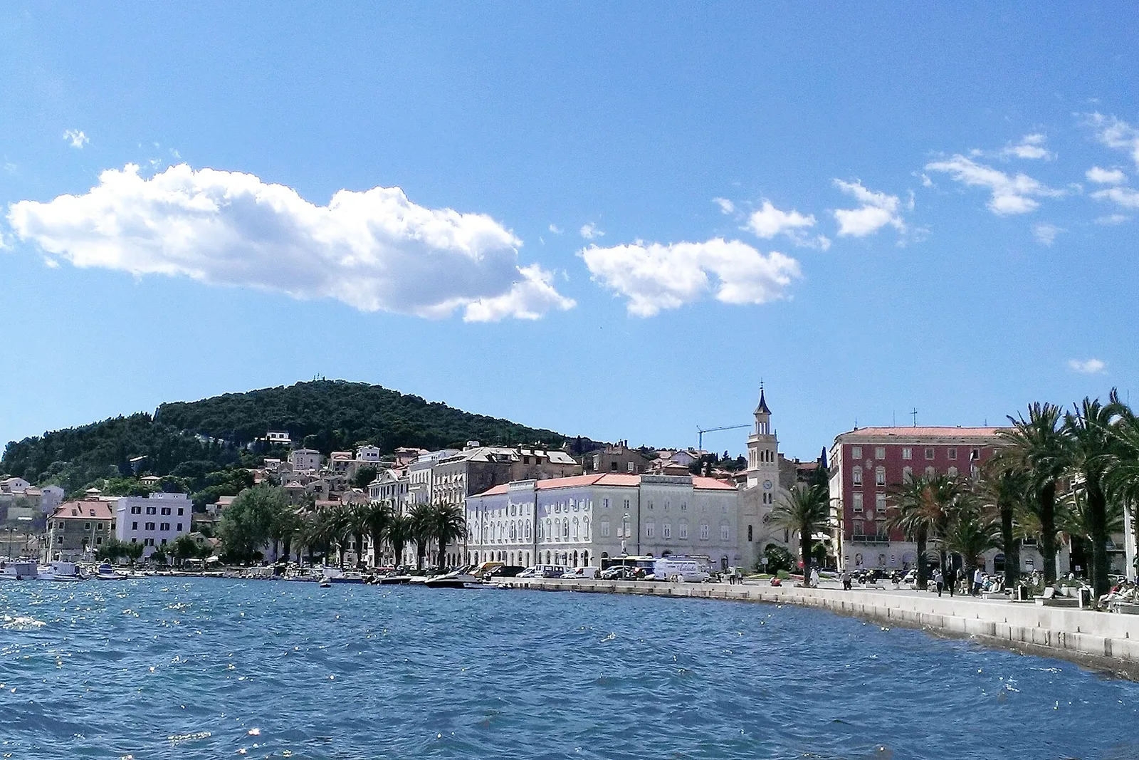 The Riva waterfront of Split under Marjan hill
