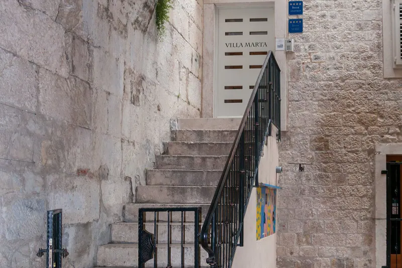 A stone stairway in Split old town