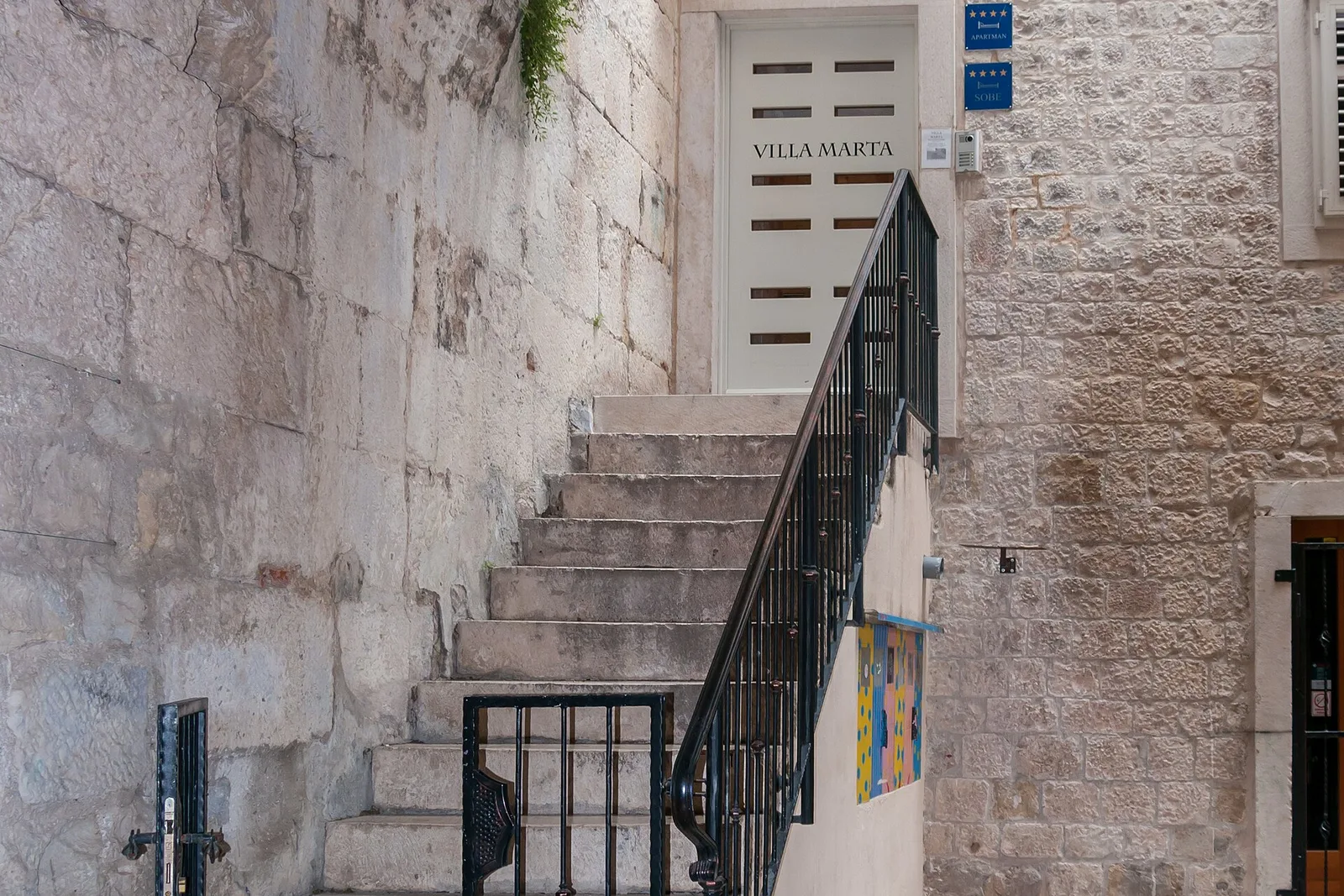 A stone stairway in Split old town