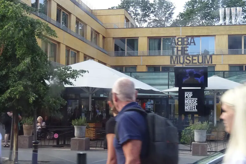 The entrance of ABBA The Museum on Djurgarden