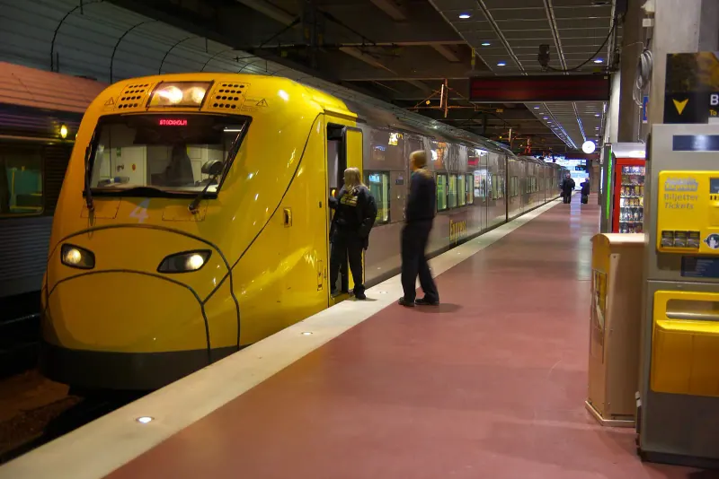The Arlanda Express train at Arlanda airport station