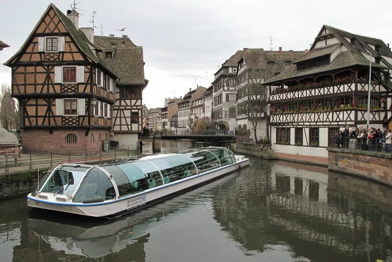A Batorama tour boat on the Ill in Strasbourg