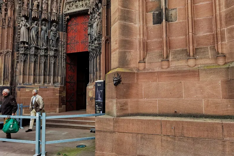 The sculpted west front of Strasbourg cathedral