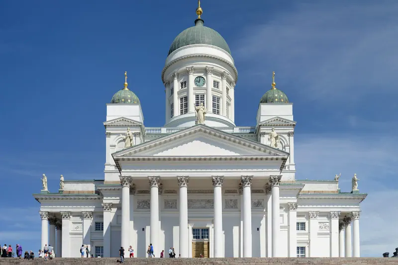 Helsinki cathedral above Senate Square