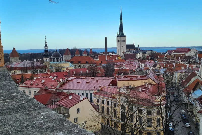 Tallinn's old town roofs and spires from Toompea hill