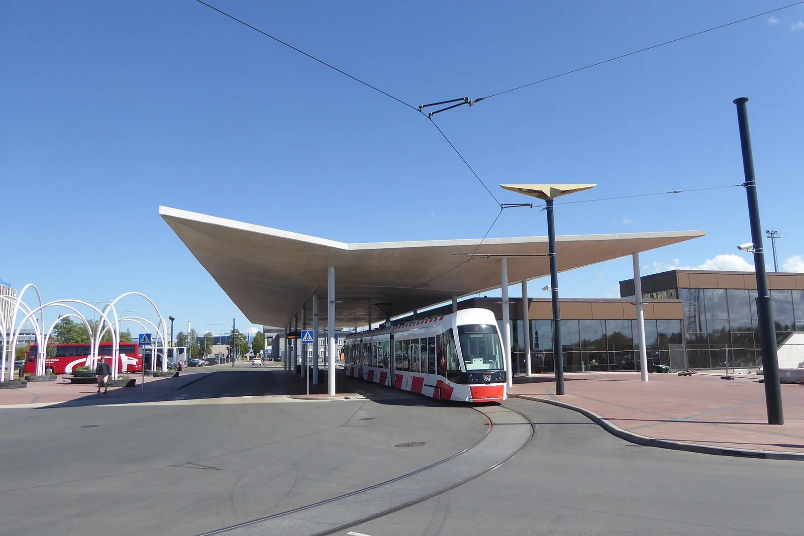Tram line 4 at its Tallinn Airport stop