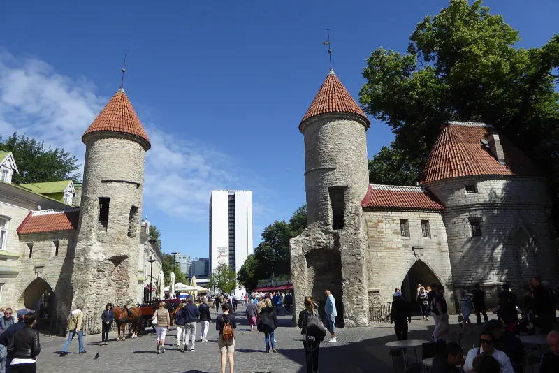 Tallinn's medieval Viru gate towers