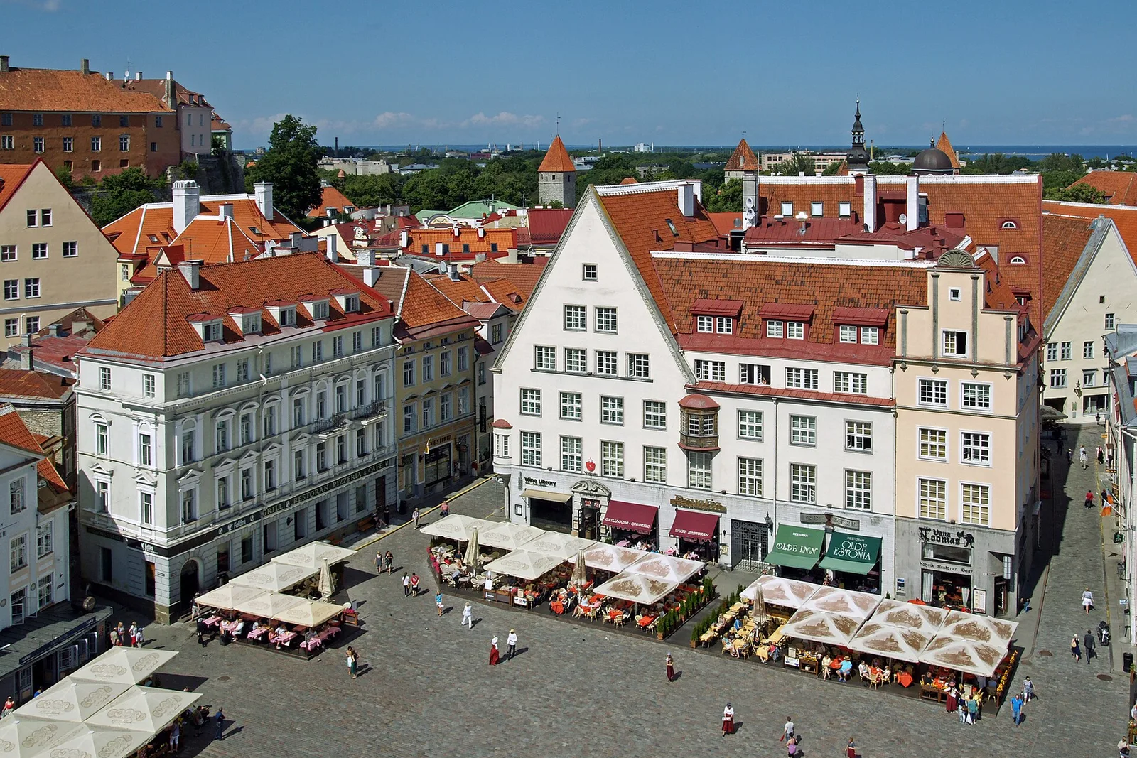Tallinn's town hall square seen from above