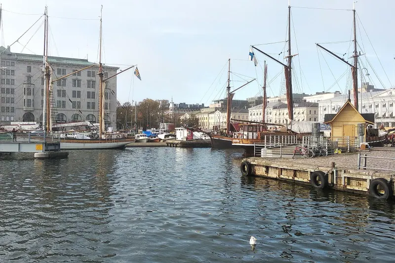 Helsinki's market square and harbour