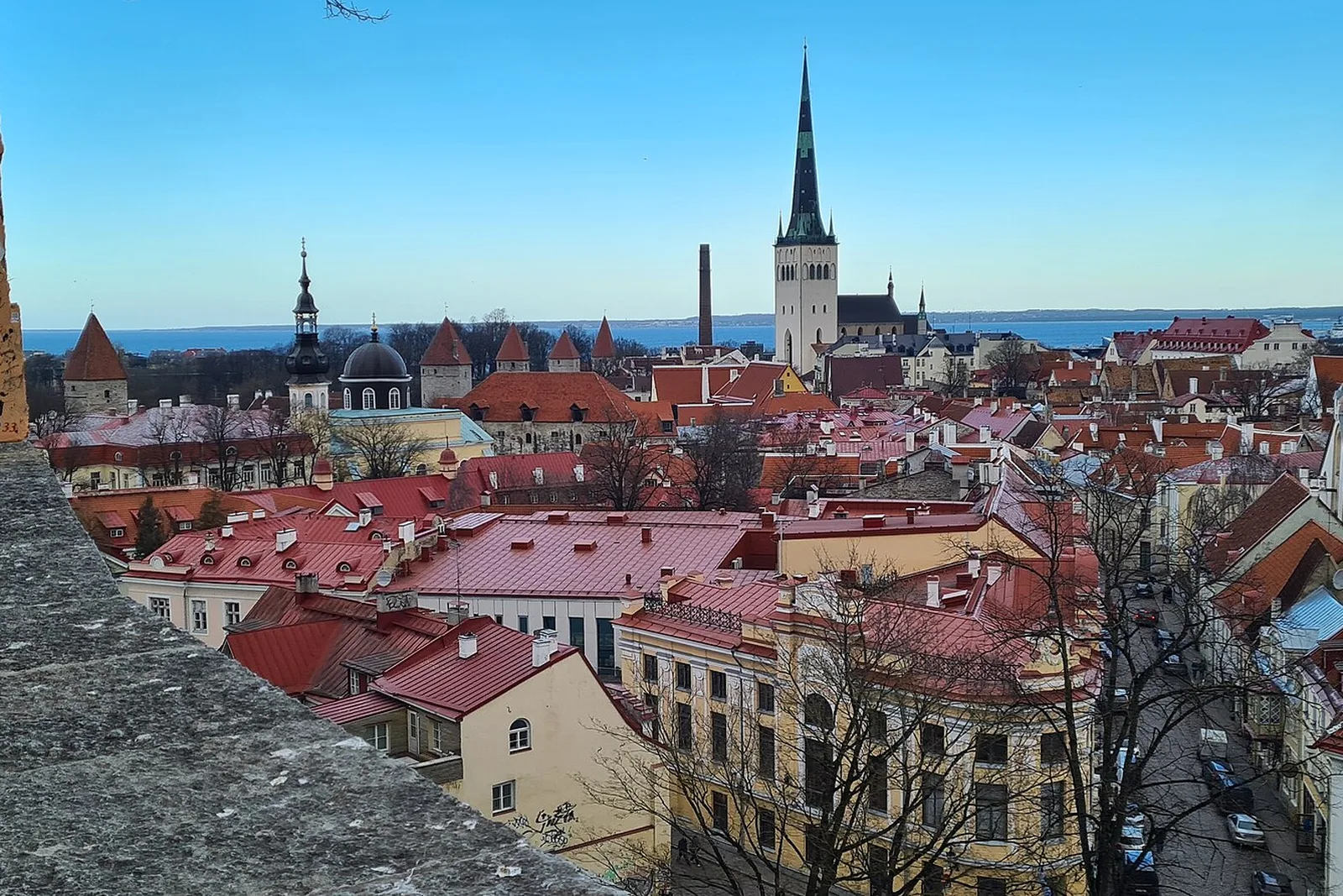 Tallinn's old town roofs and spires from Toompea hill
