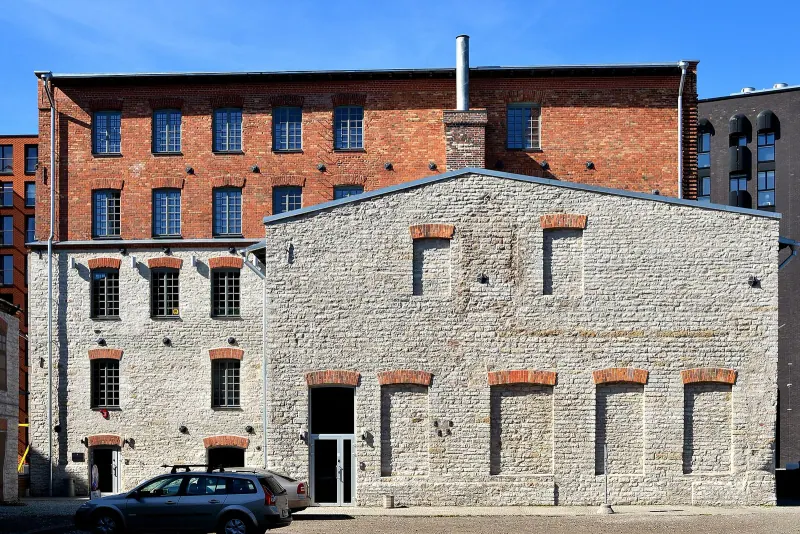 Tallinn's Rotermann quarter, old limestone and new towers