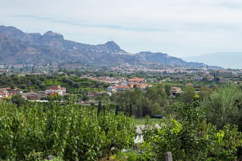 The hilltop village of Castelmola above Taormina