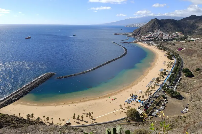 Las Teresitas beach below the Anaga hills near Santa Cruz