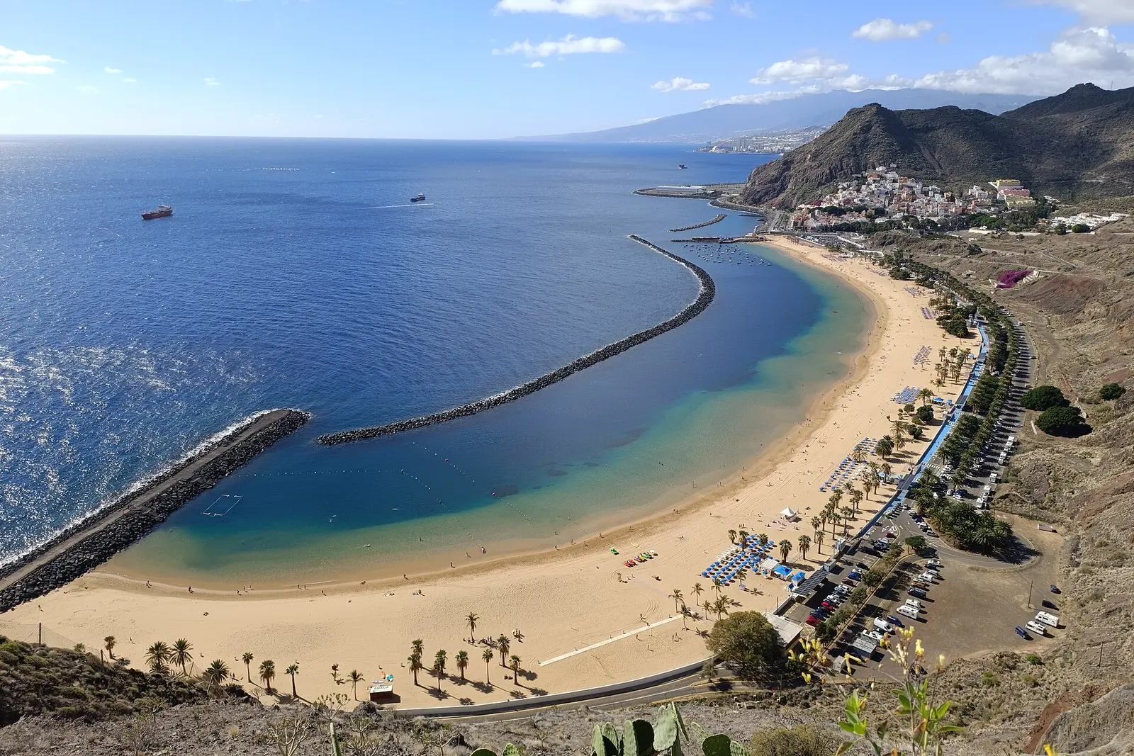 Las Teresitas beach below the Anaga hills near Santa Cruz
