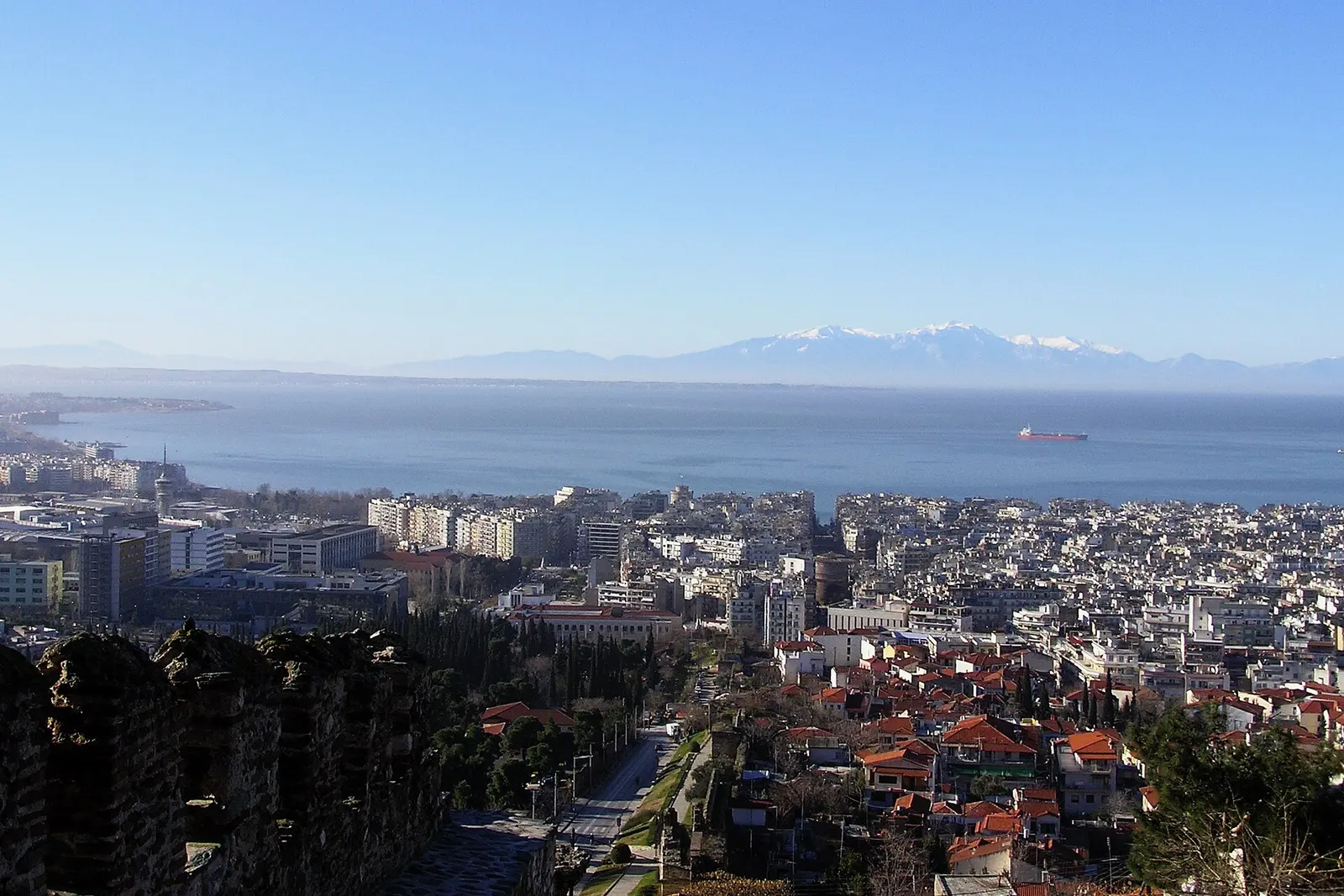 Panoramic view over Thessaloniki from the upper town