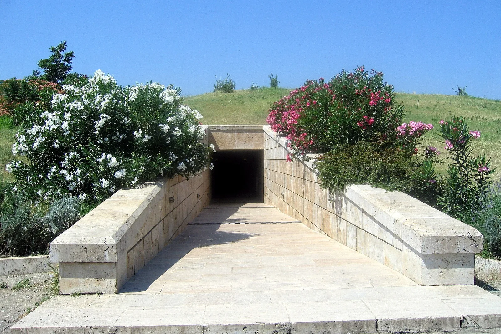 Entrance to the underground royal tombs museum at Vergina