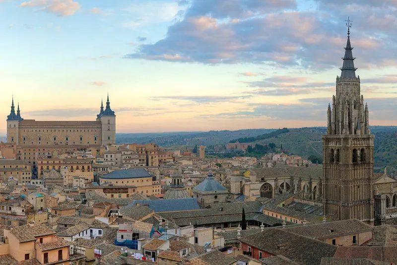 The skyline of Toledo across the Tagus from the Mirador del Valle