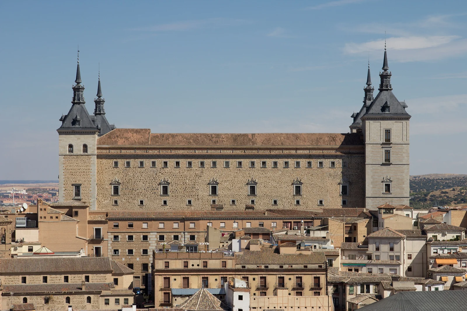 The four-towered Alcazar of Toledo above the old town