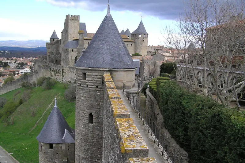 The double ramparts and conical towers of Carcassonne