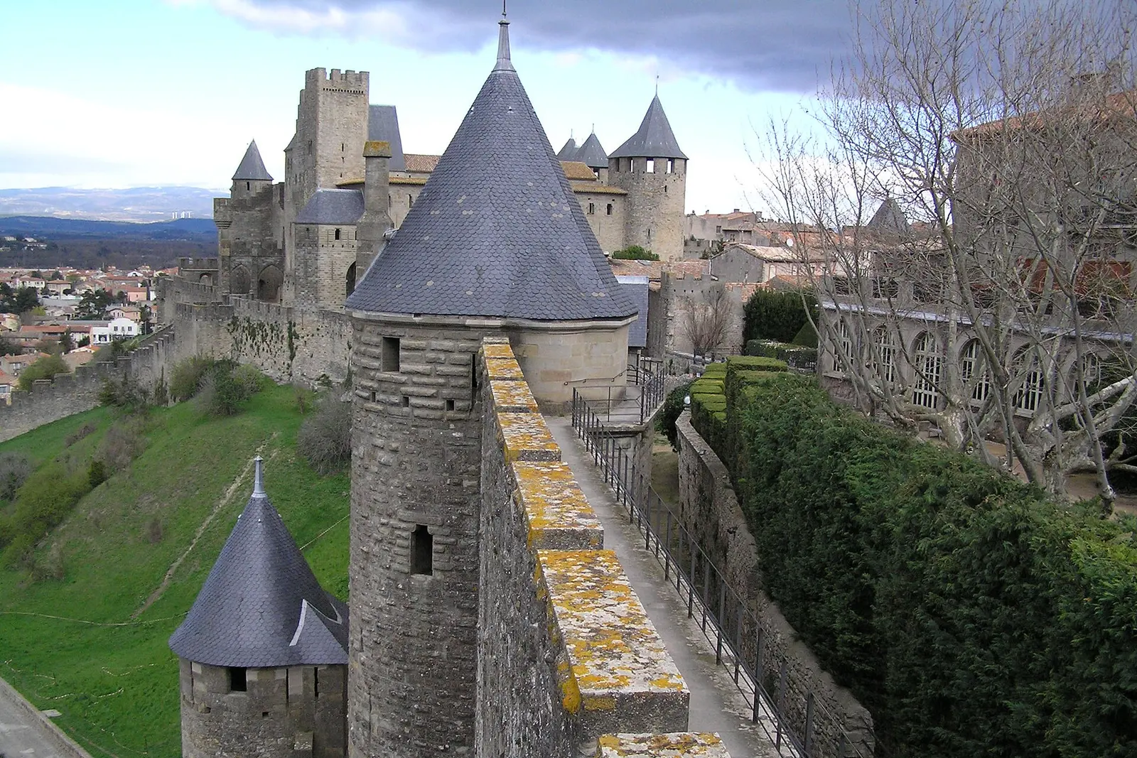 The double ramparts and conical towers of Carcassonne