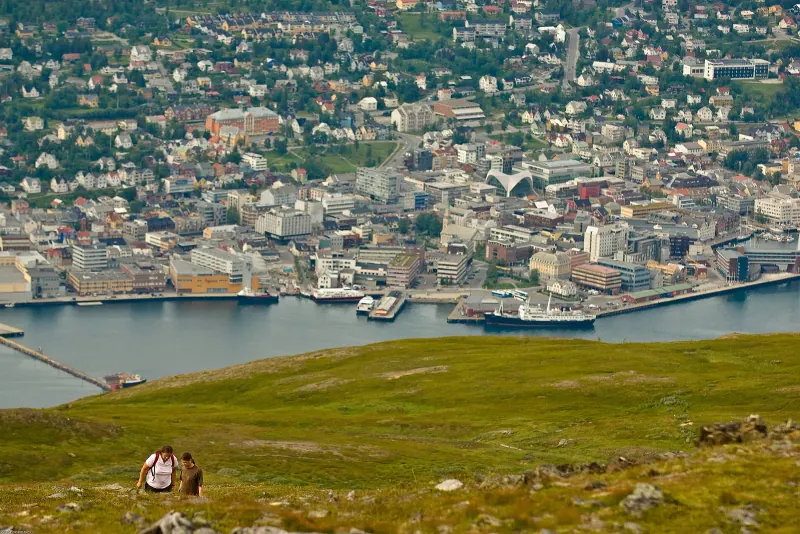 The Fjellheisen cable car climbing above Tromso