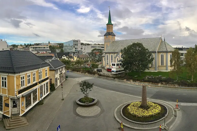 A panorama of Tromso and the surrounding fjords