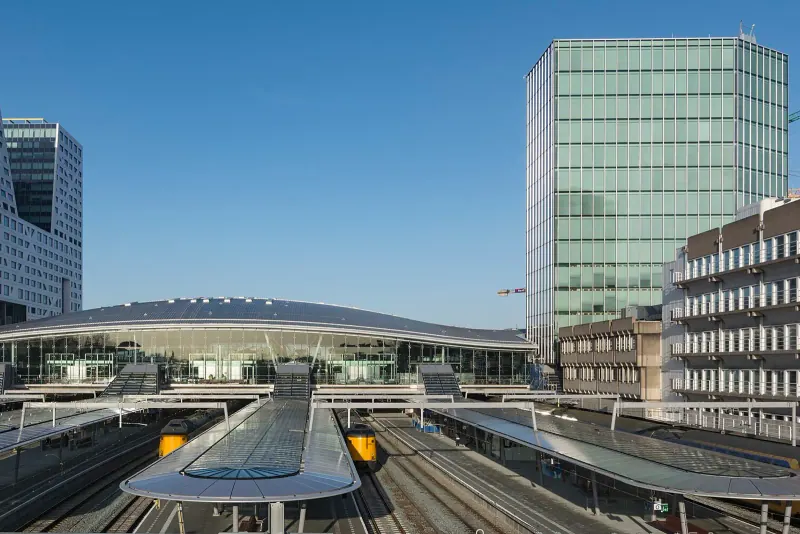 Utrecht Centraal station seen from the footbridge
