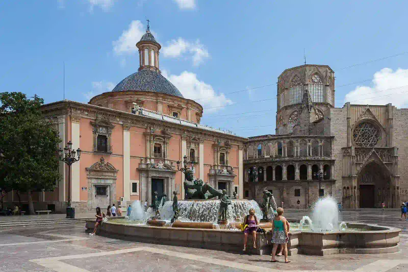Plaza de la Virgen square in the old town of Valencia