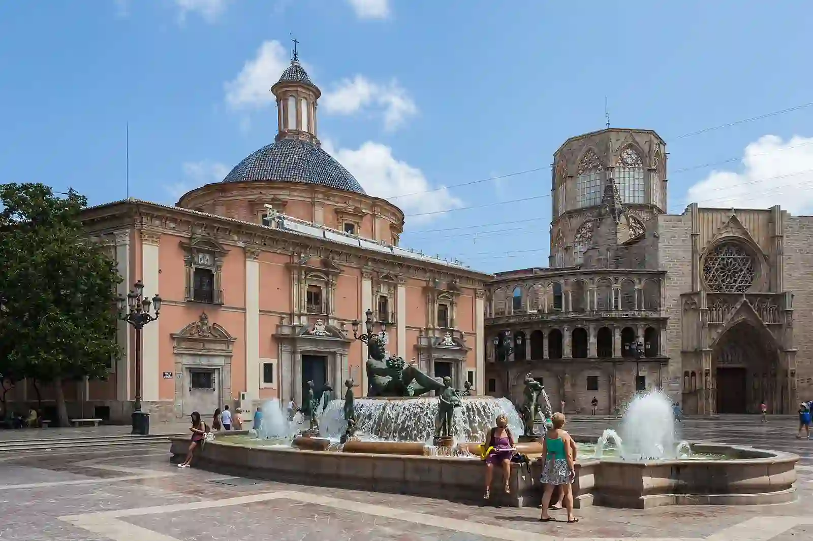 Plaza de la Virgen square in the old town of Valencia