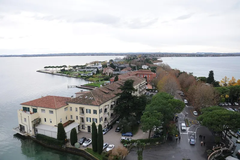 The Sirmione peninsula on Lake Garda from the Scaligero castle