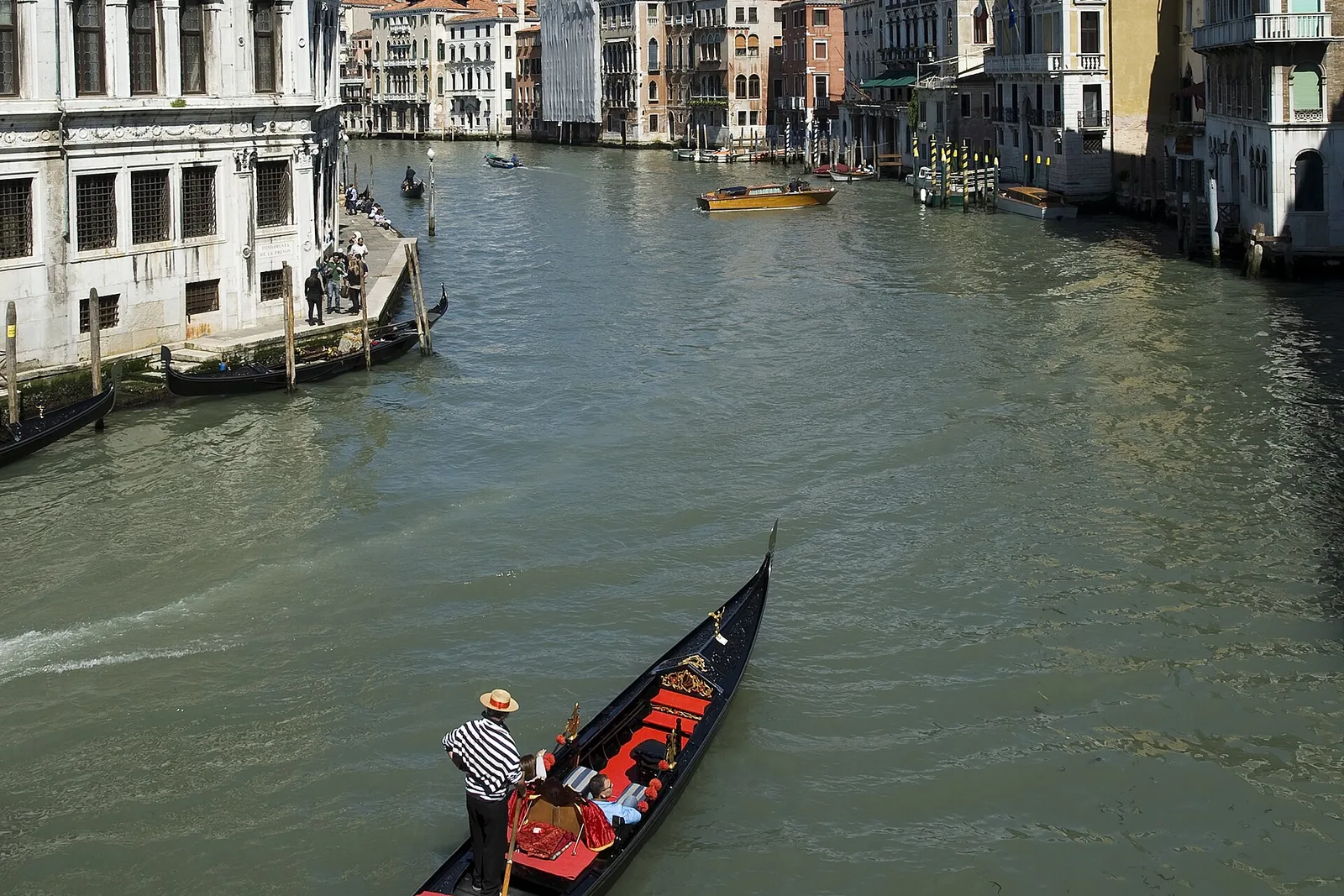 A gondola on the Grand Canal in Venice