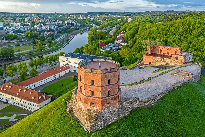 Gediminas Tower on its hill above Vilnius
