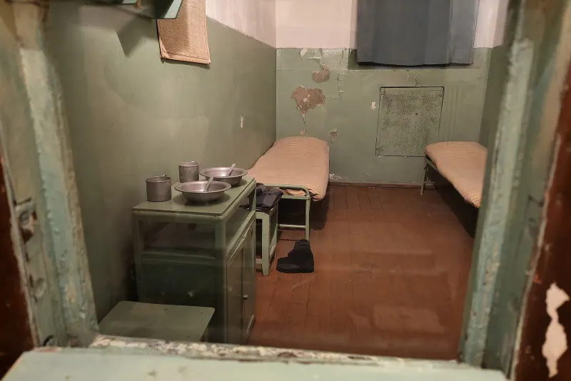 A cell corridor in the Museum of Occupations, the former KGB prison