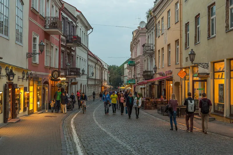 Pilies street through Vilnius old town