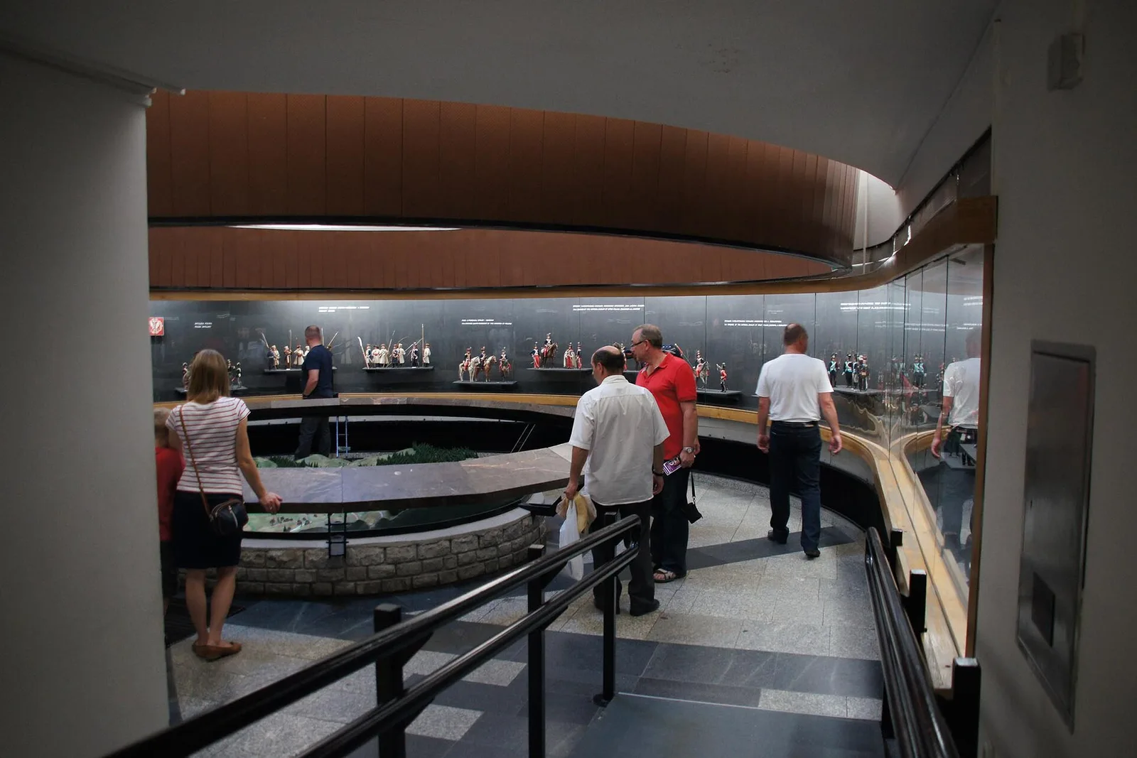 Visitors viewing the 360-degree Raclawice Panorama painting