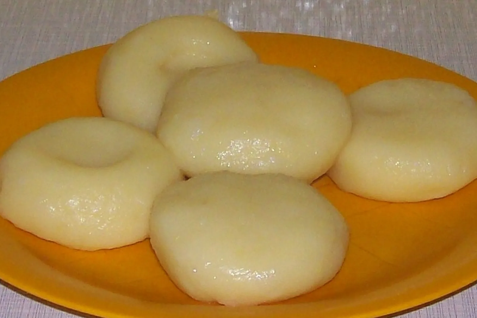 Plate of kluski slaskie, Silesian potato dumplings