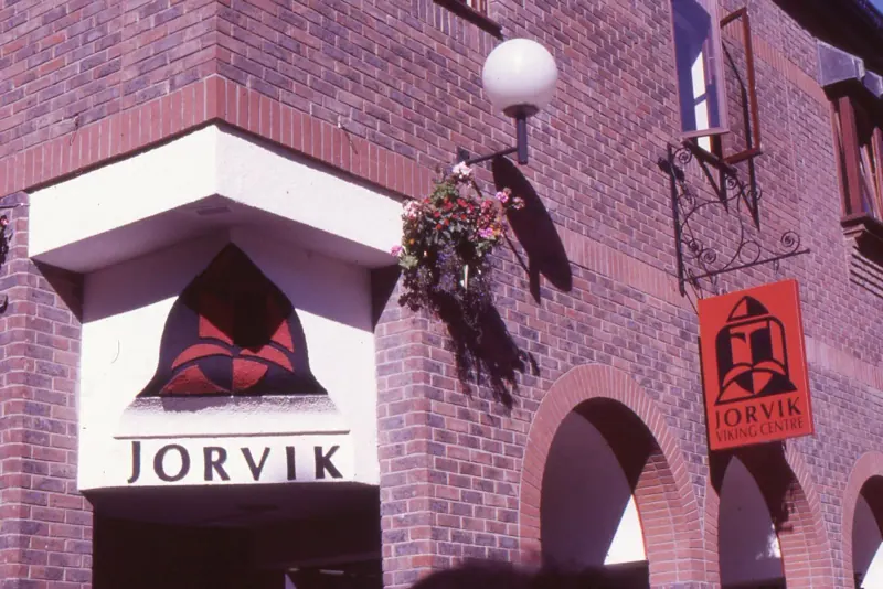 The entrance to the Jorvik Viking Centre in Coppergate, York