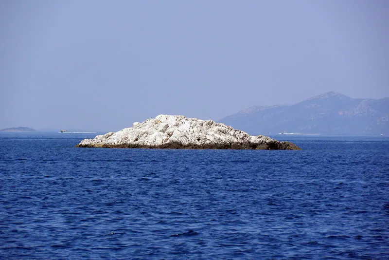 Bare limestone islands scattered across the Kornati archipelago