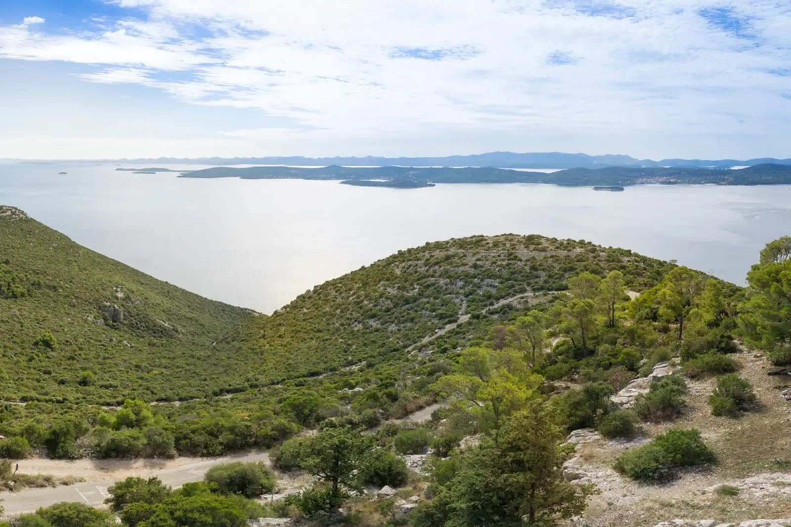 The open Adriatic coast on a boat trip from Zadar