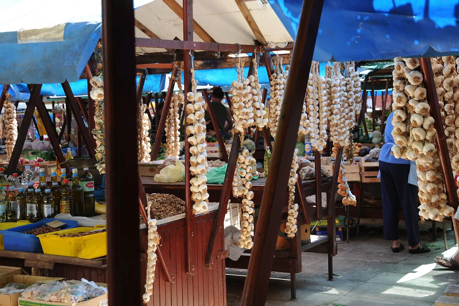 Produce stalls at Zadar's open-air market