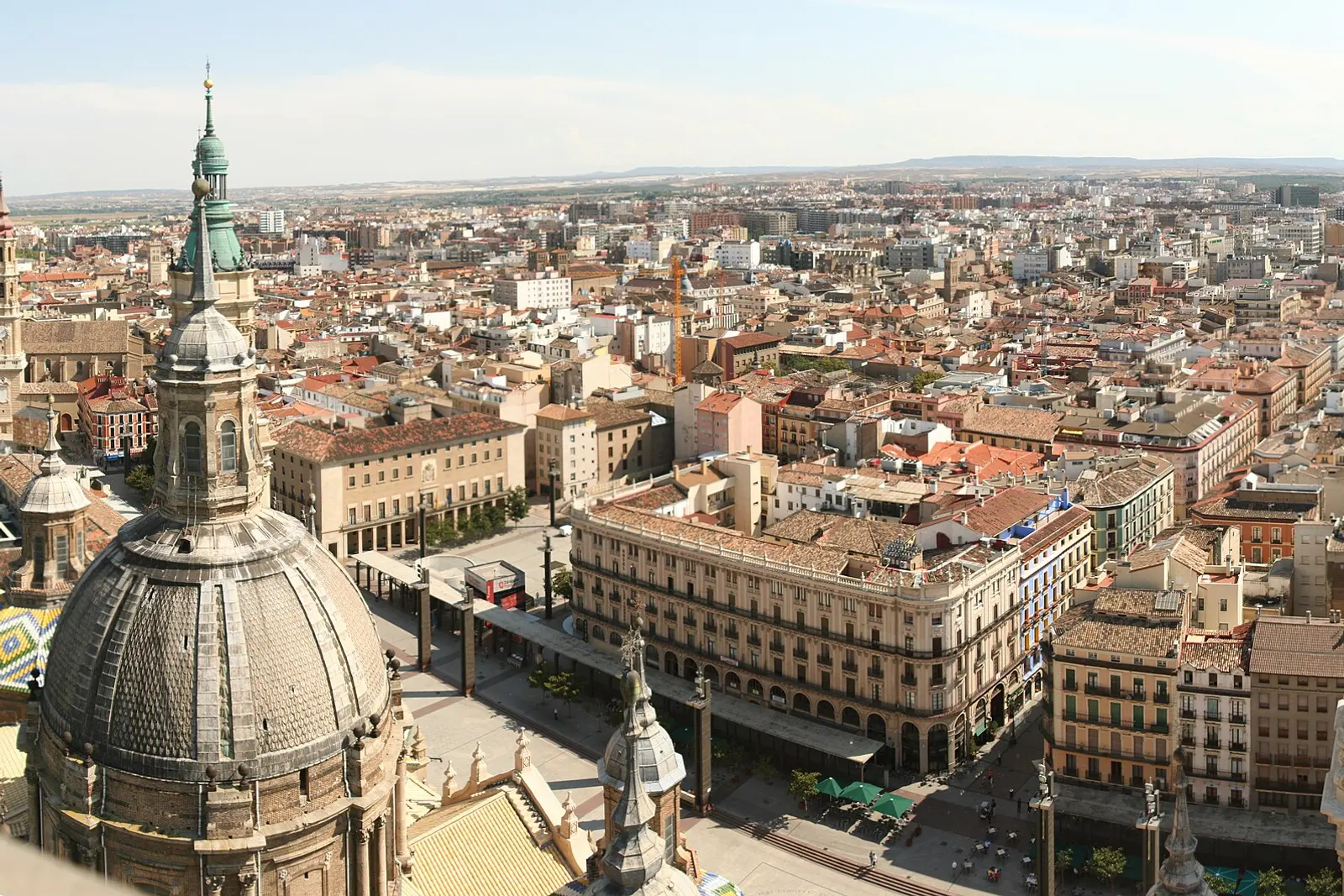 A panorama over Zaragoza from the cathedral